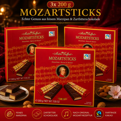 3x200g mozartsticks marzipan - 3x200g,